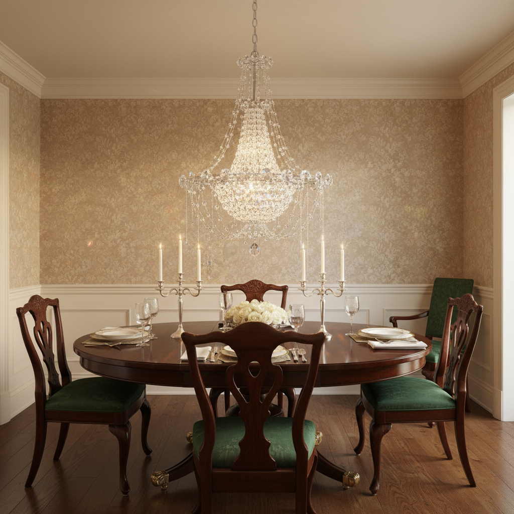 Luster Gaze Radiant Cascade Chandelier 18" - formal American dining room