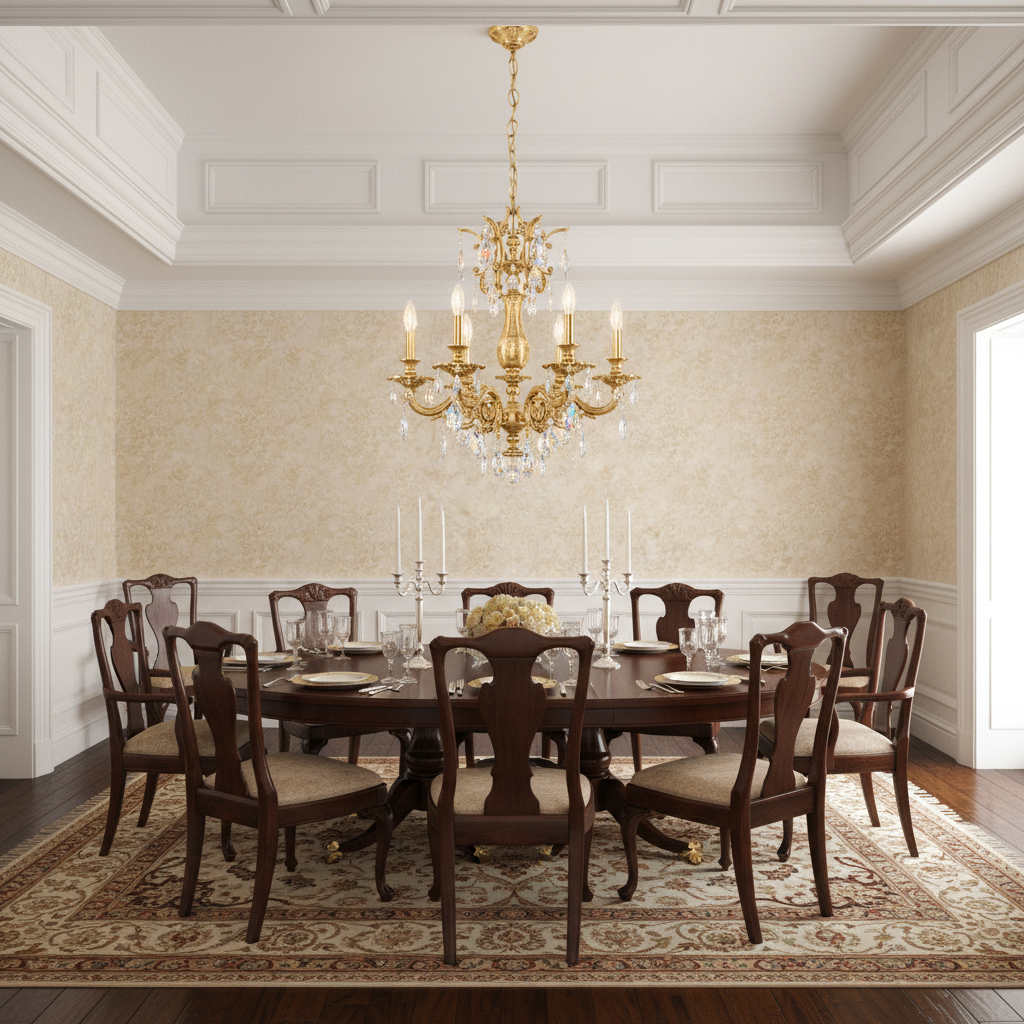 Luster Gaze Regal Grandeur 6-Light Chandelier 24" - formal American dining room