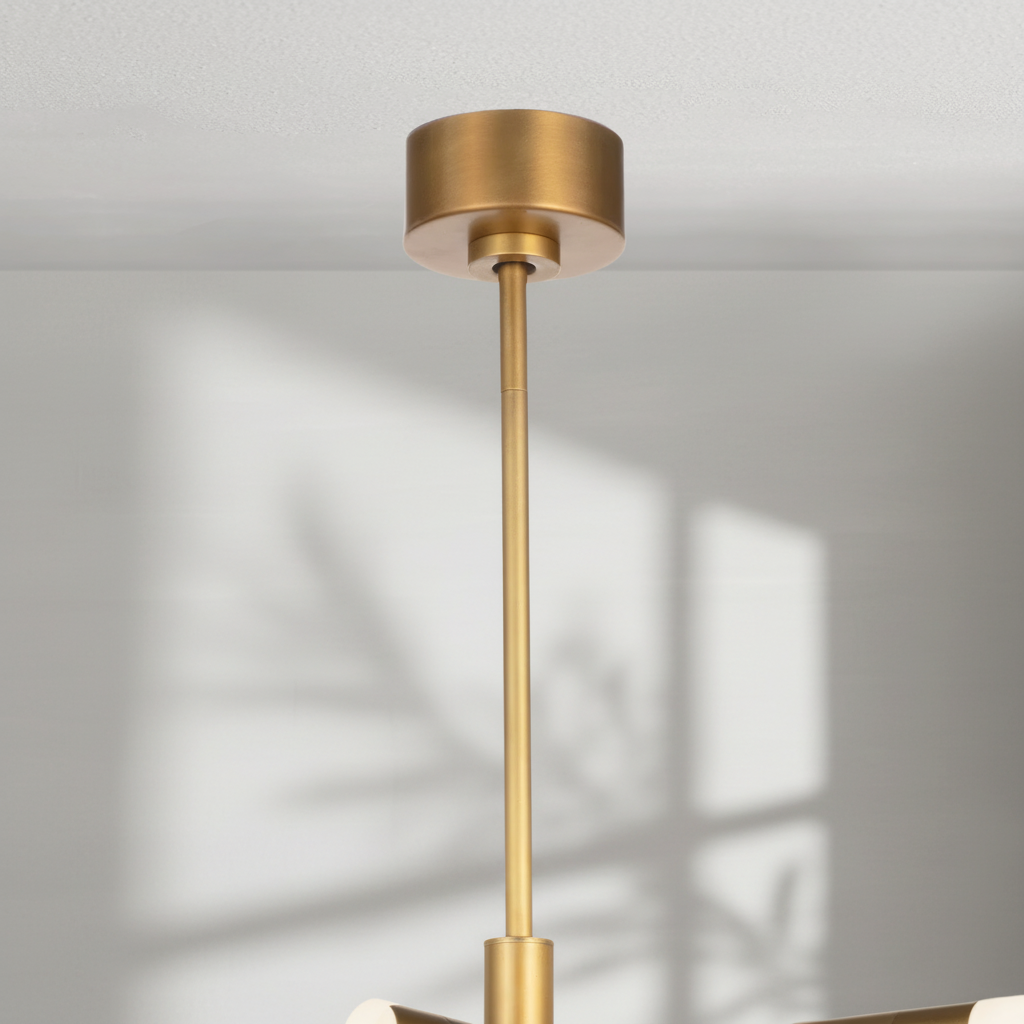 Luster Gaze Geometric Horizon Brass Chandelier - Background Shot
