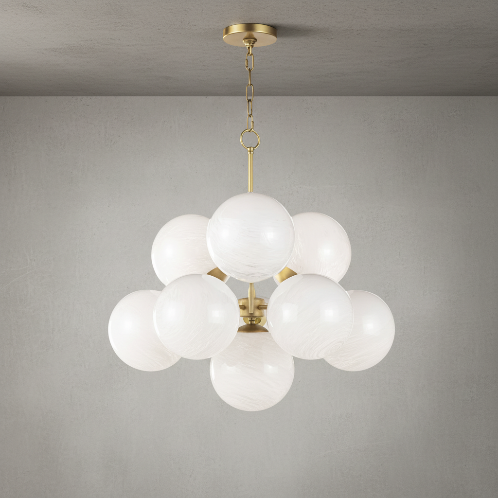Luster Gaze Aura Swirl Glass Grand Chandelier - Background Shot