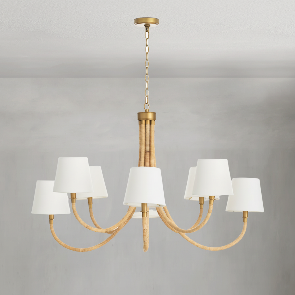 Luster Gaze Coastal Weave 8-Light Chandelier - Background Shot