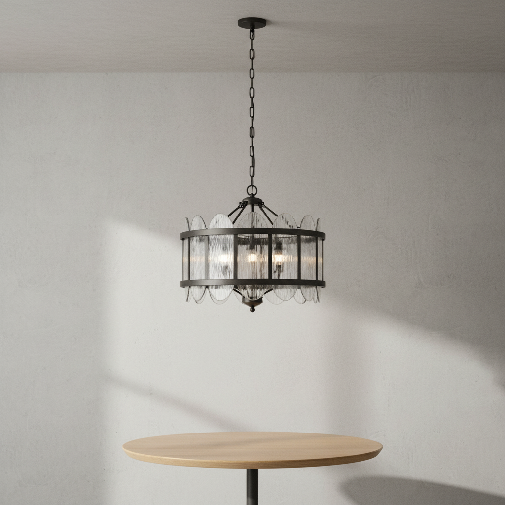 Luster Gaze Coastal Weave 8-Light Chandelier - Background Shot