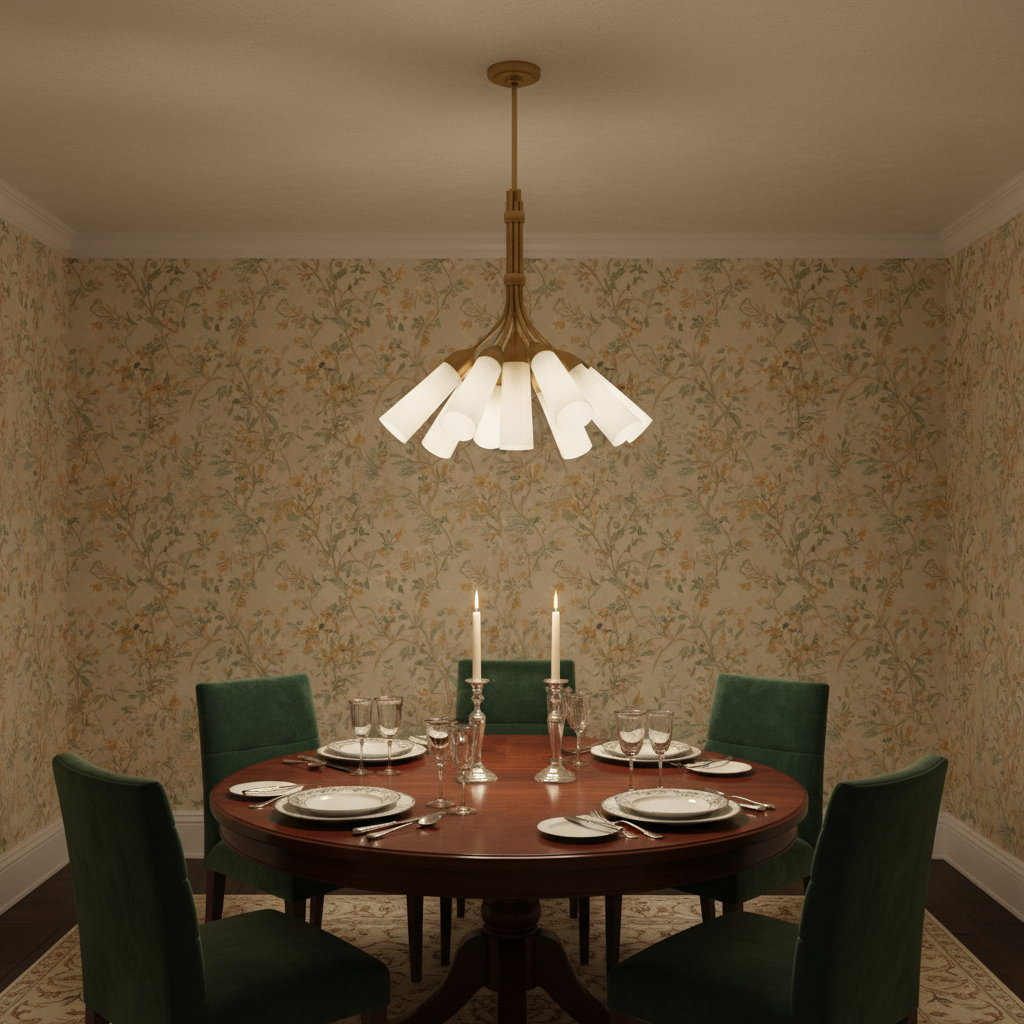 Luster Gaze Veridian Bloom 9-Light Chandelier - formal American dining room