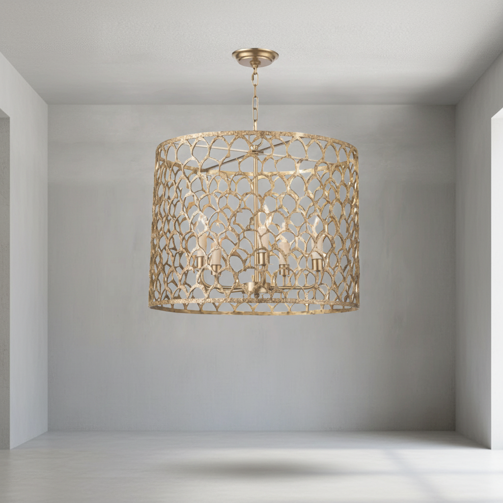Luster Gaze Radiant Brass Ethereal Chandelier - Background Shot