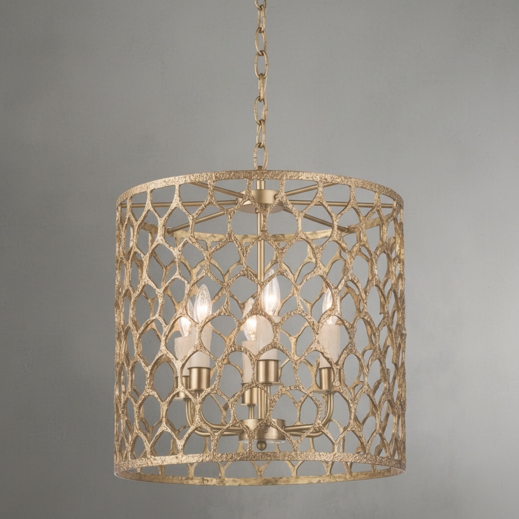 Luster Gaze Radiant Brass Ethereal Chandelier - Background Shot