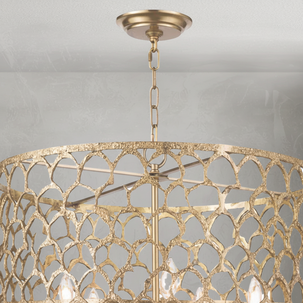 Luster Gaze Radiant Brass Ethereal Chandelier - Background Shot