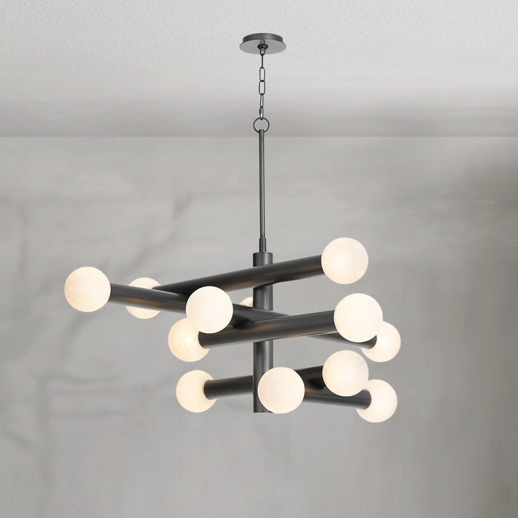 Luster Gaze Aura Grandeur Alabaster-Like Chandelier - Background Shot