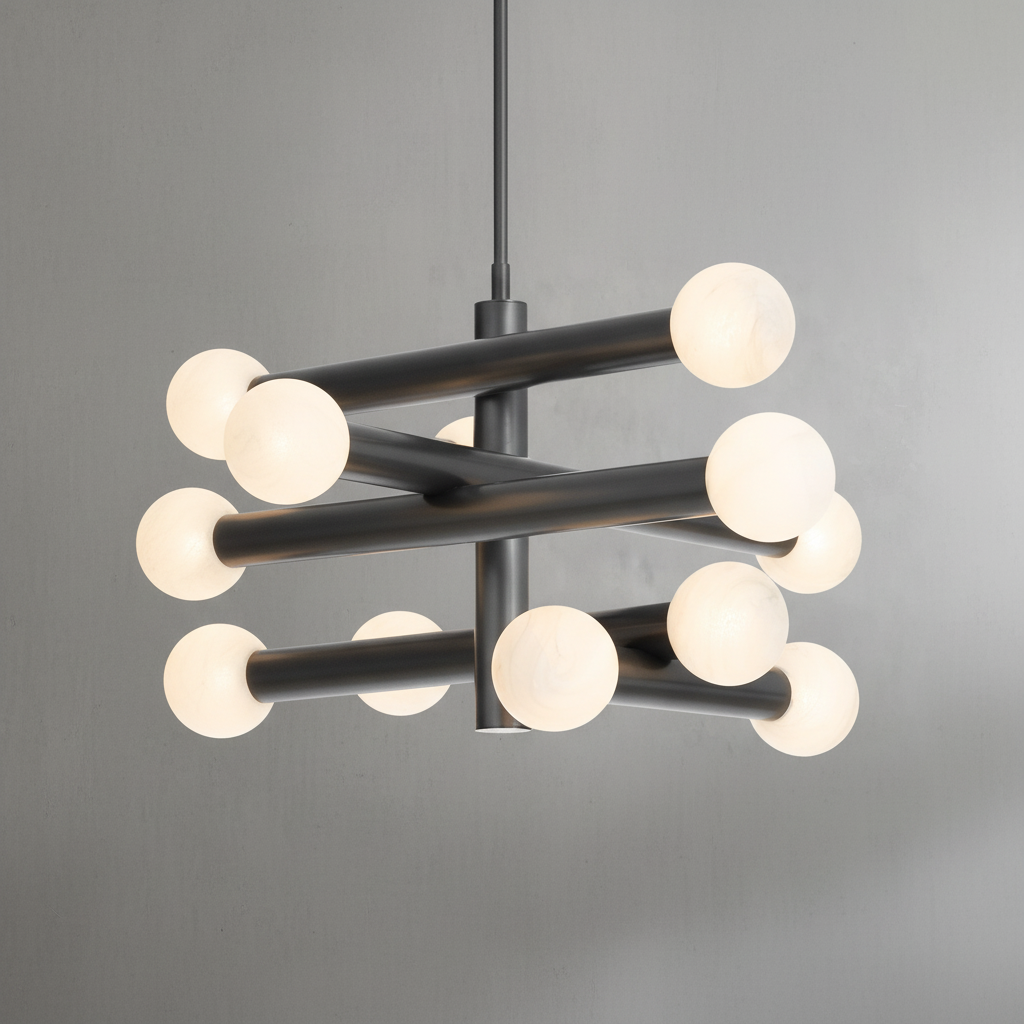 Luster Gaze Aura Grandeur Alabaster-Like Chandelier - Background Shot