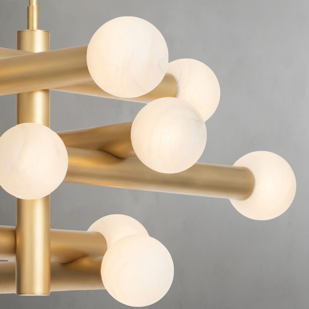 Luster Gaze Aura Grandeur Alabaster-Like Chandelier - Background Shot