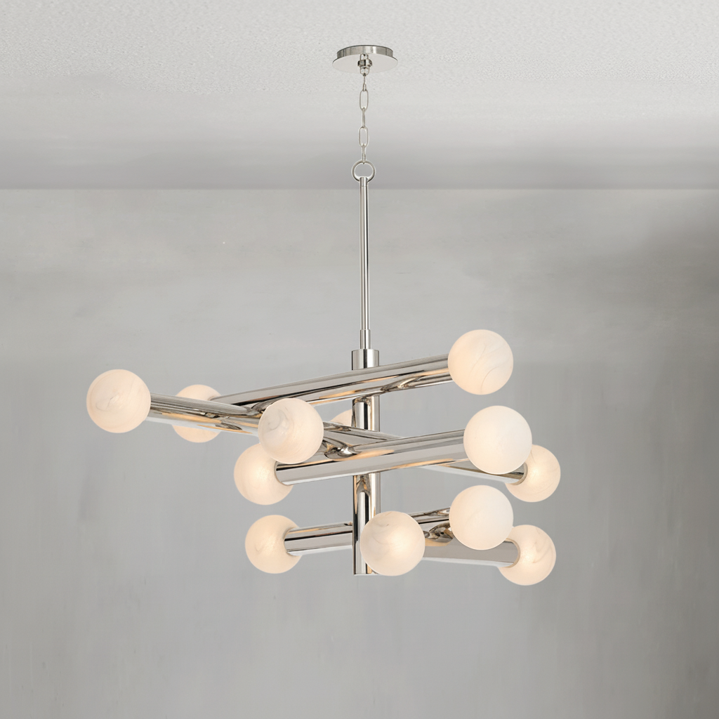 Luster Gaze Aura Grandeur Alabaster-Like Chandelier - Background Shot