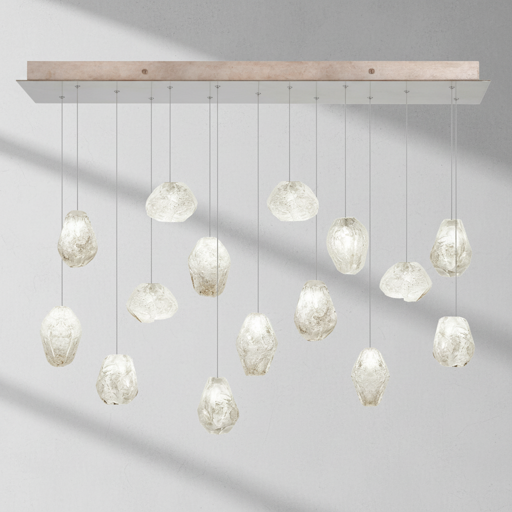 Luster Gaze Veridian Bloom Quartz Chandelier - Background Shot