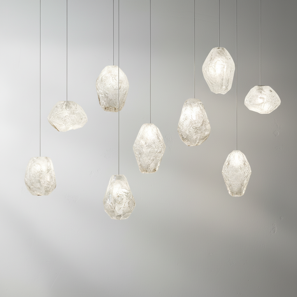 Luster Gaze Veridian Bloom Quartz Chandelier - Background Shot
