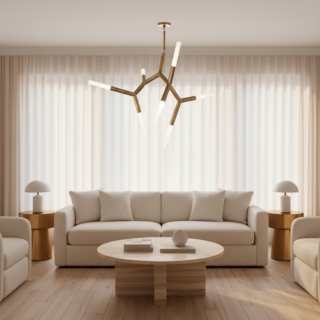 Luster Gaze Kinetic Arc 7-Light Chandelier - sophisticated American living room
