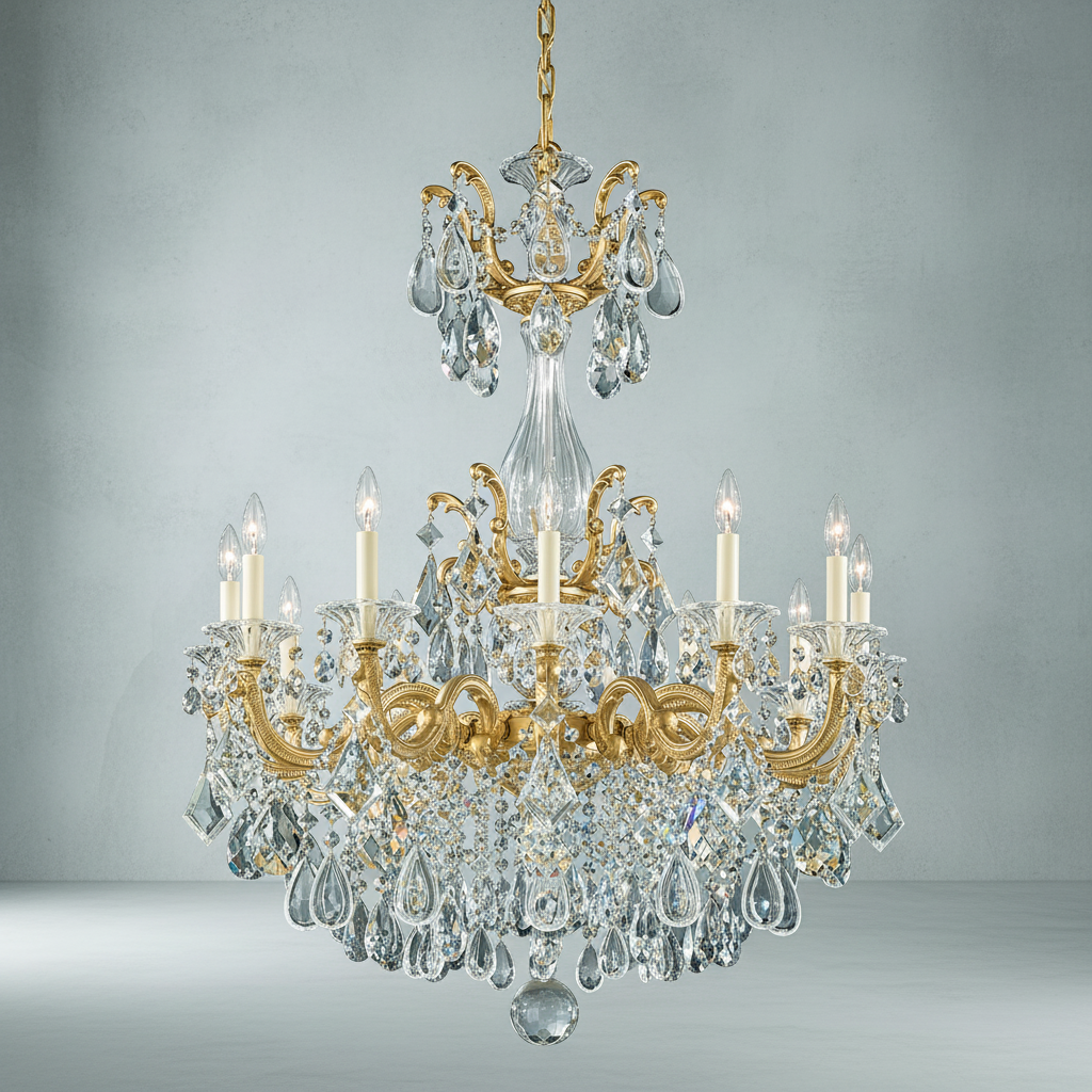 Luster Gaze Regal Bloom Rococo Chandelier - Background Shot