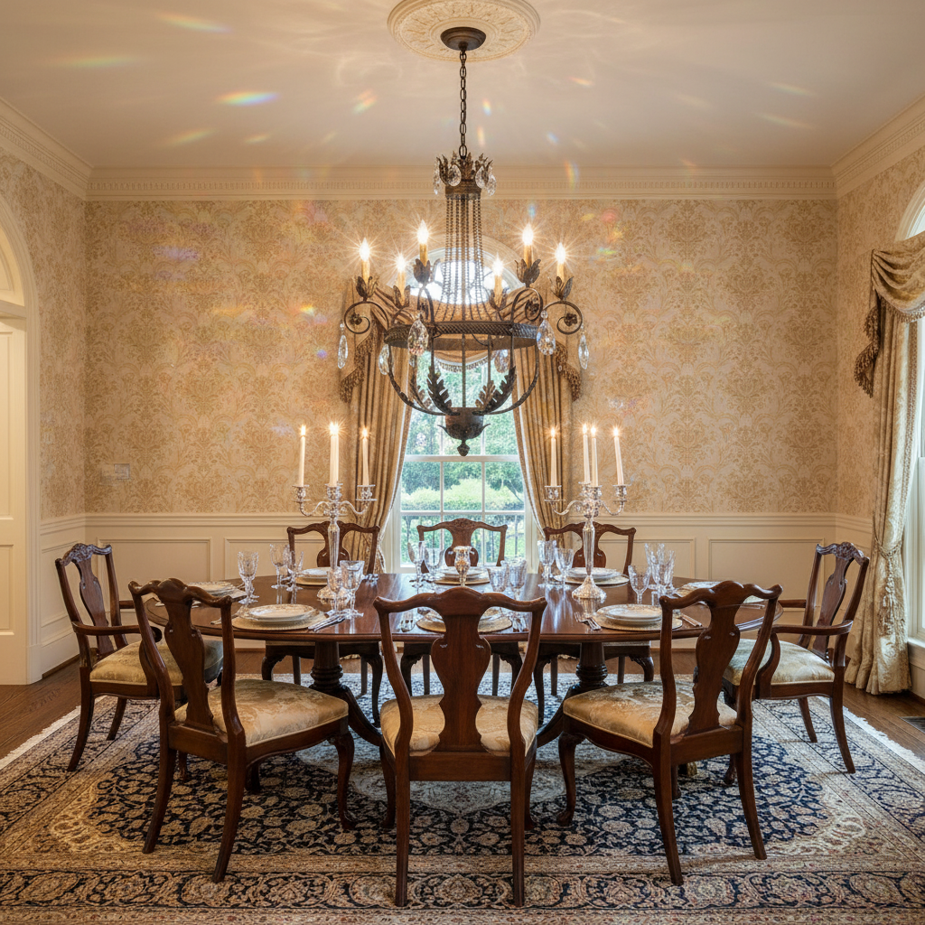 Luster Gaze Antonia Grandeur 6-Light Chandelier - formal American dining room