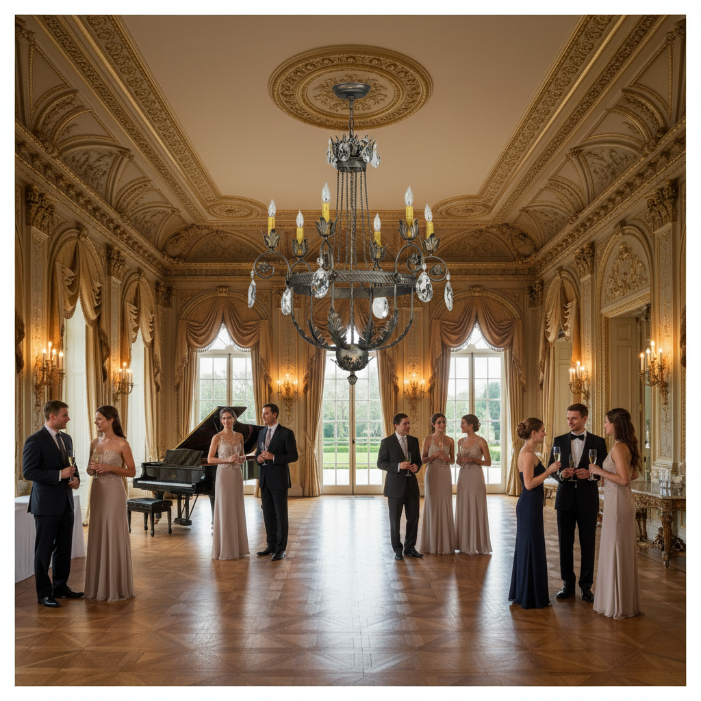 Luster Gaze Antonia Grandeur 6-Light Chandelier - American ballroom or formal entertaining space