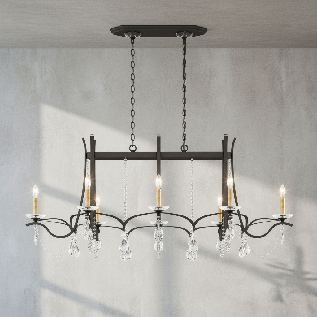 Luster Gaze Blossom Cascade Long Chandelier - Background Shot