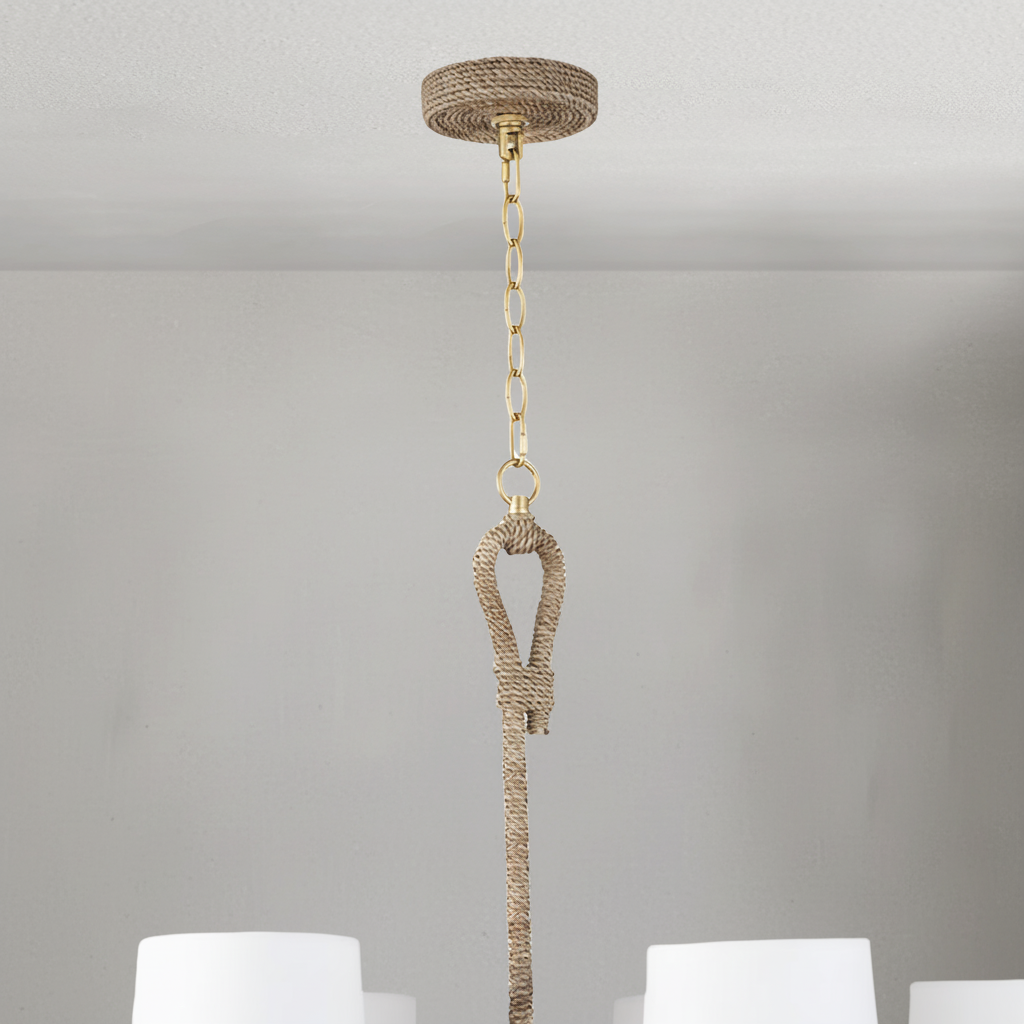 Luster Gaze Coastal Weave 6-Light Chandelier - Background Shot