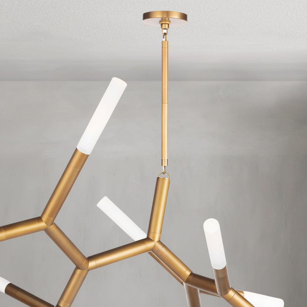 Luster Gaze Stellar Branching Polished Nickel Chandelier - Background Shot