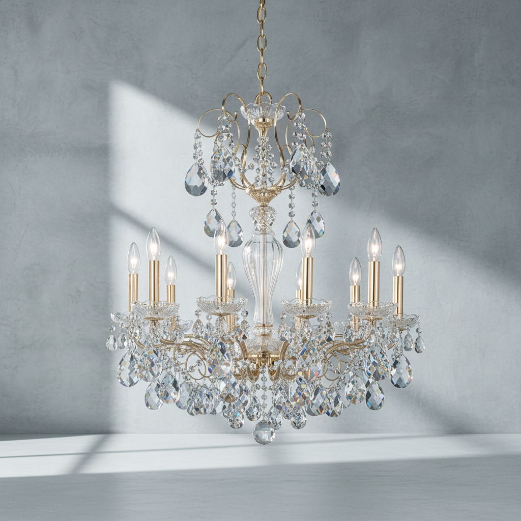 Luster Gaze Aria Grandeur Crystal Chandelier - Background Shot