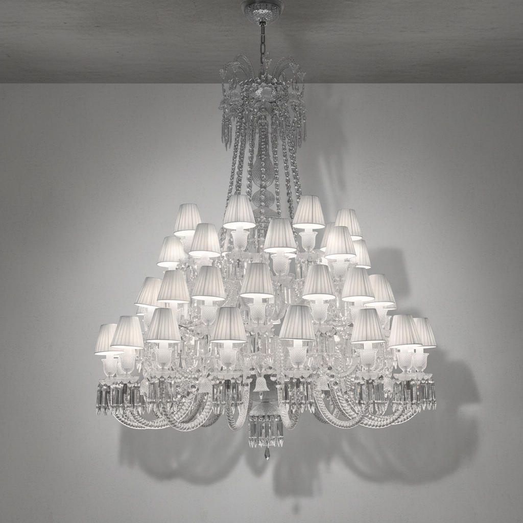 Luster Gaze Grand Empire Tiered Crystal Chandelier - Background Shot