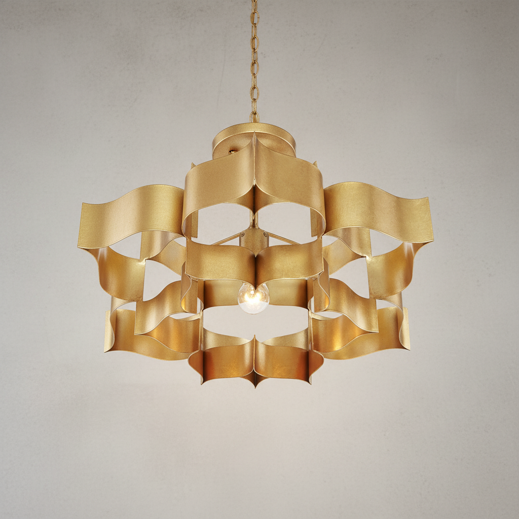 Luster Gaze Gilded Leaflet Small Chandelier - Background Shot