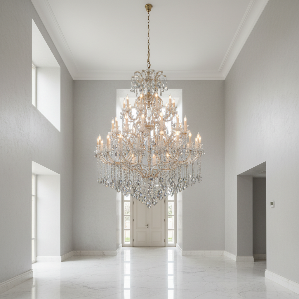 Luster Gaze Grand Tiered Radiance Crystal Chandelier - Background Shot