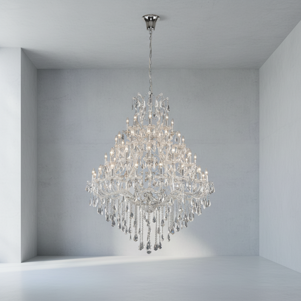 Luster Gaze Grand Tiered Radiance Crystal Chandelier - Background Shot