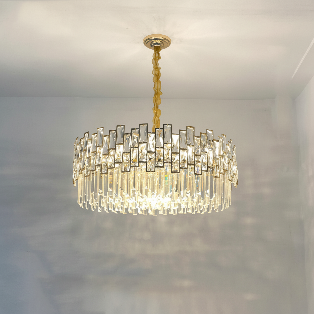 Luster Gaze Radiant Cascade Round Chandelier - Background Shot