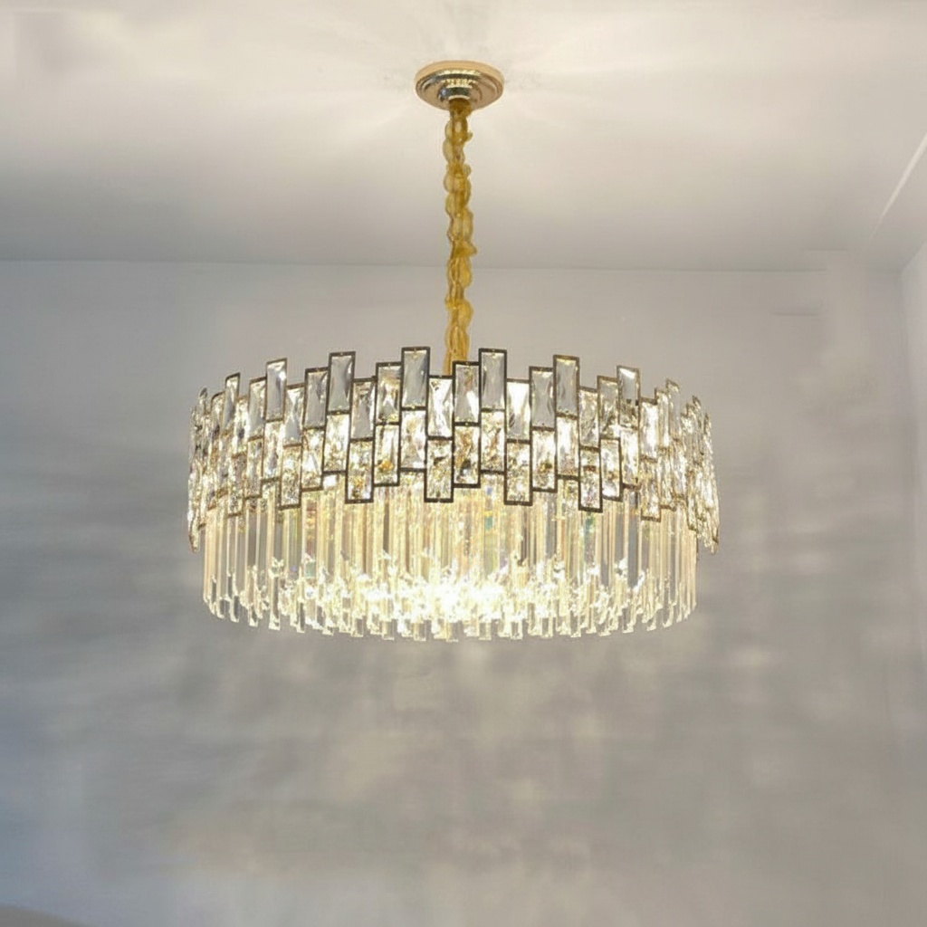 Luster Gaze Radiant Cascade Round Chandelier - Background Shot