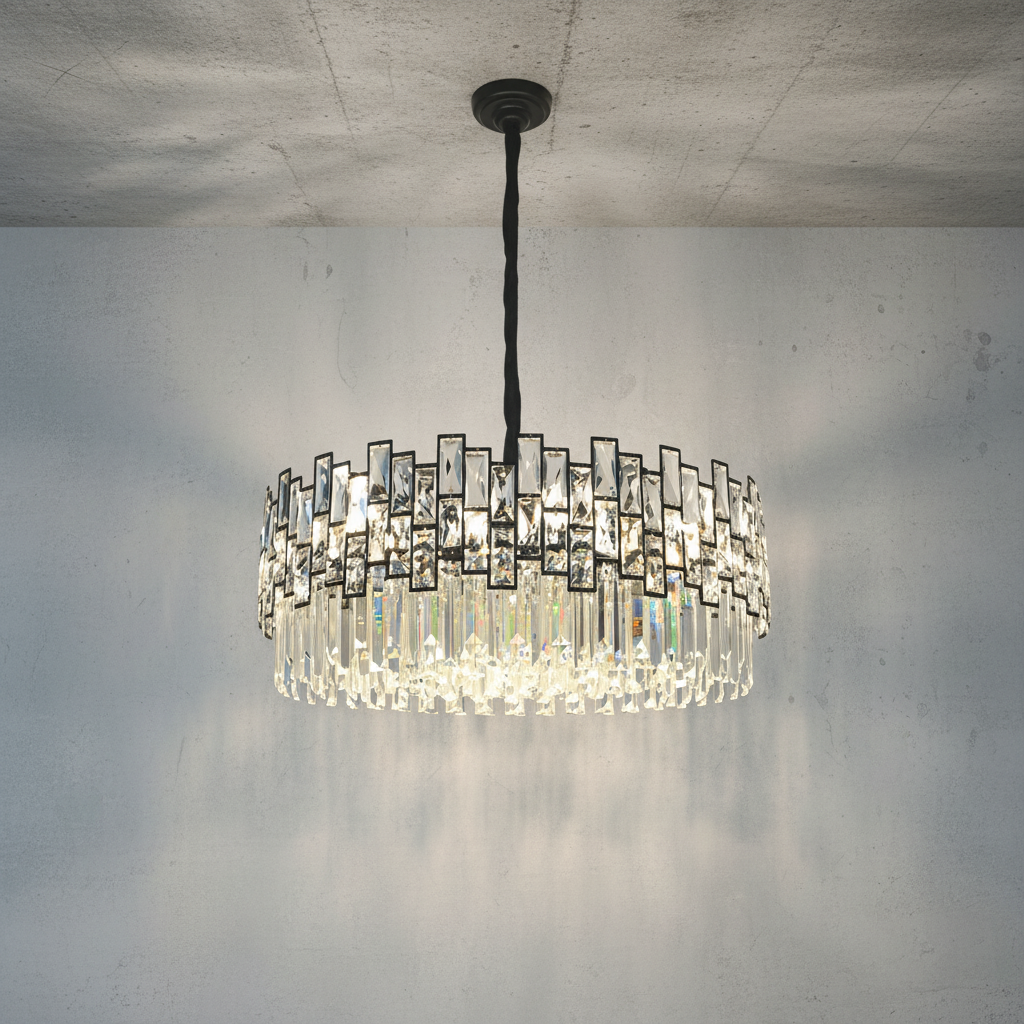 Luster Gaze Radiant Cascade Round Chandelier - Background Shot