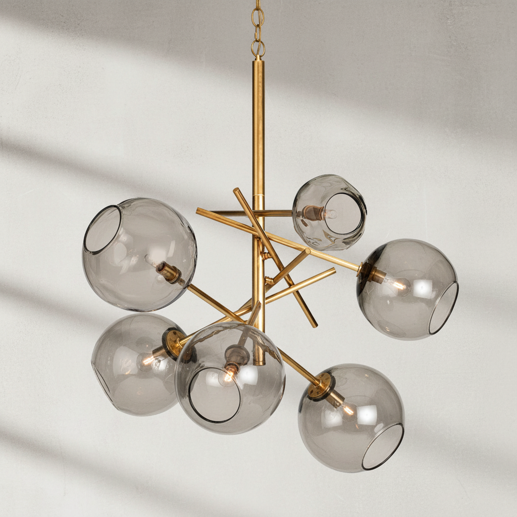 Luster Gaze Molten Smoked Glass Chandelier - Background Shot