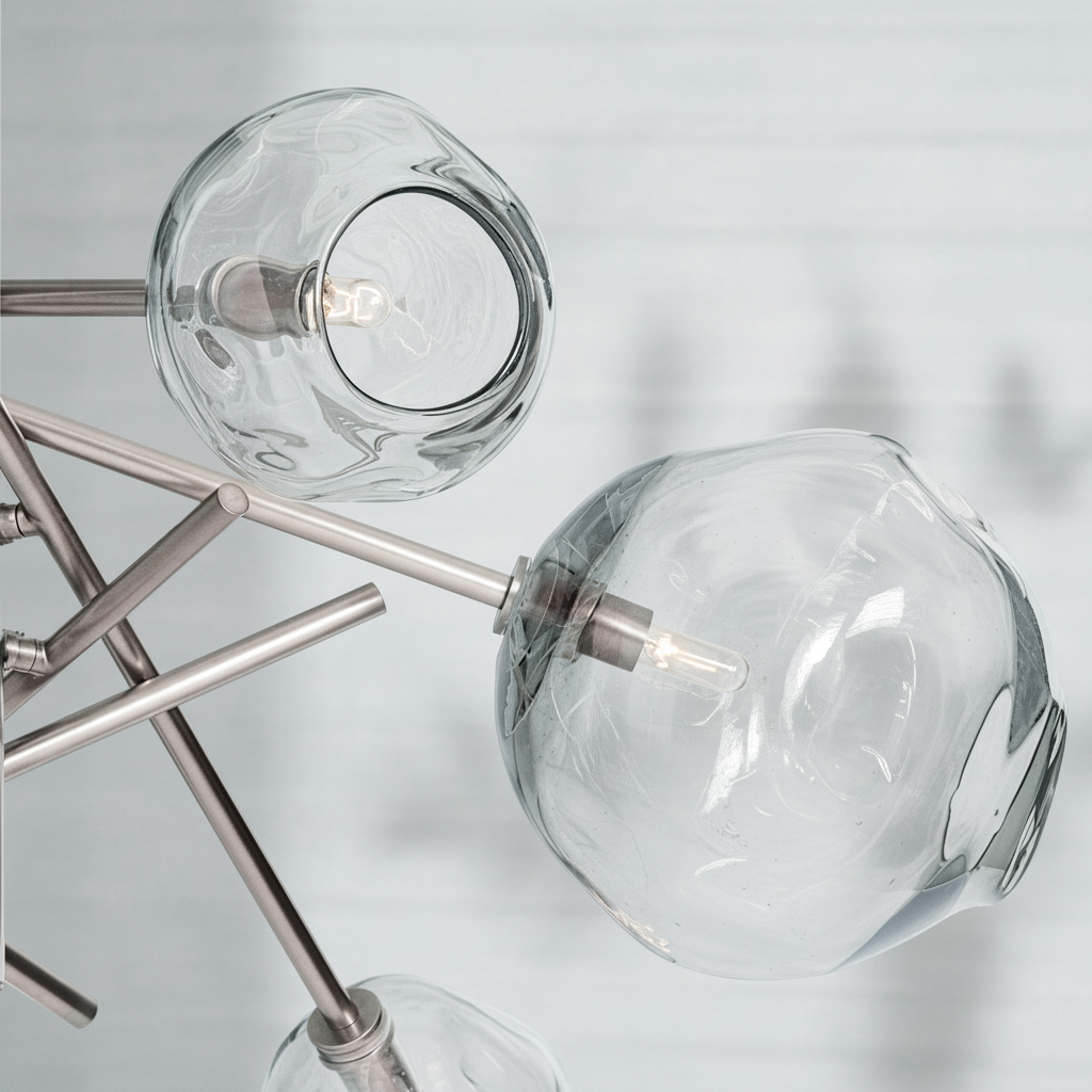 Luster Gaze Molten Smoked Glass Chandelier - Background Shot