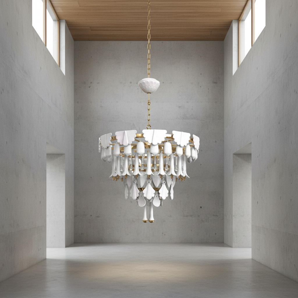Luster Gaze Verdant Cascade Art Deco Chandelier - Background Shot