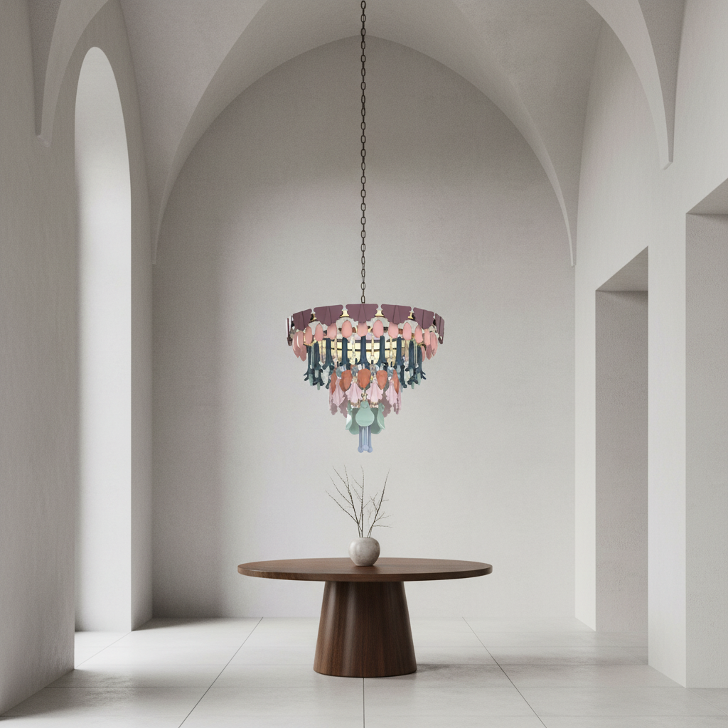 Luster Gaze Verdant Cascade Art Deco Chandelier - Background Shot