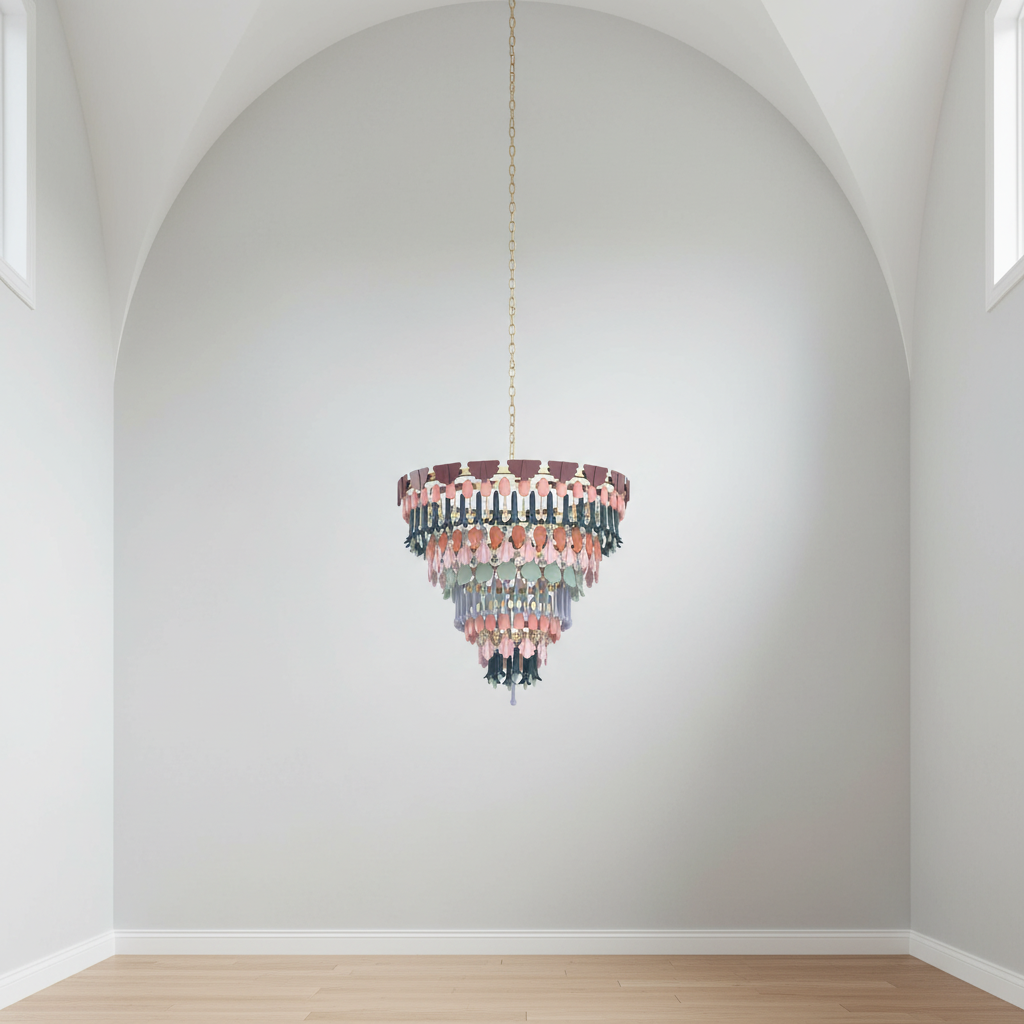 Luster Gaze Verdant Cascade Art Deco Chandelier - Background Shot