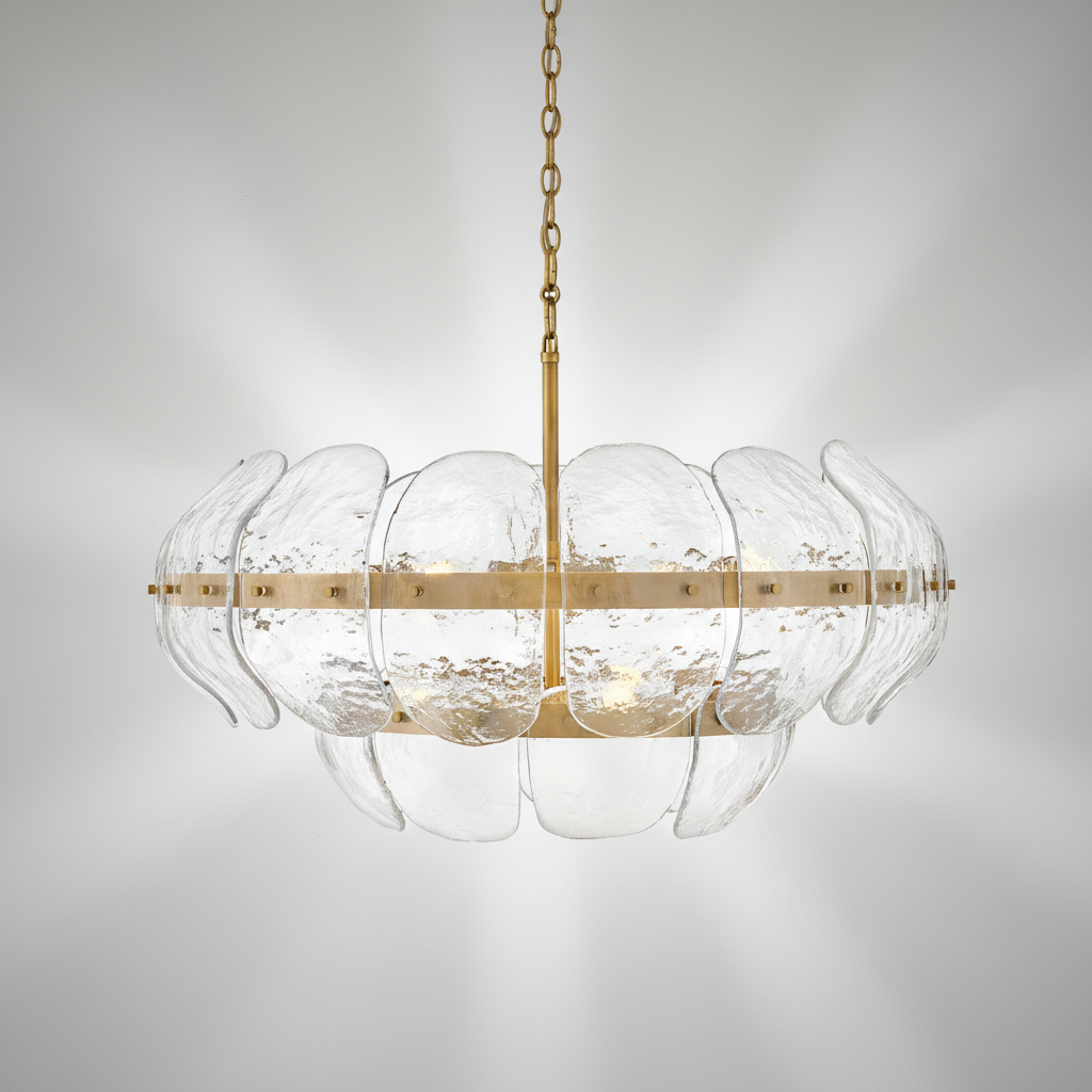 Luster Gaze Lillia 9 - Light Steel Dimmable Chandelier - Studio Shot