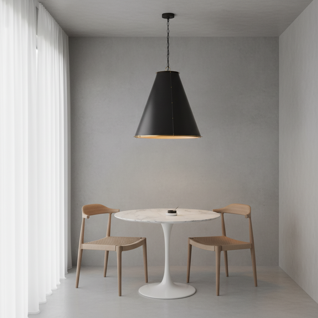 Luster Gaze Aura Cone 3-Light Chandelier - Background Shot