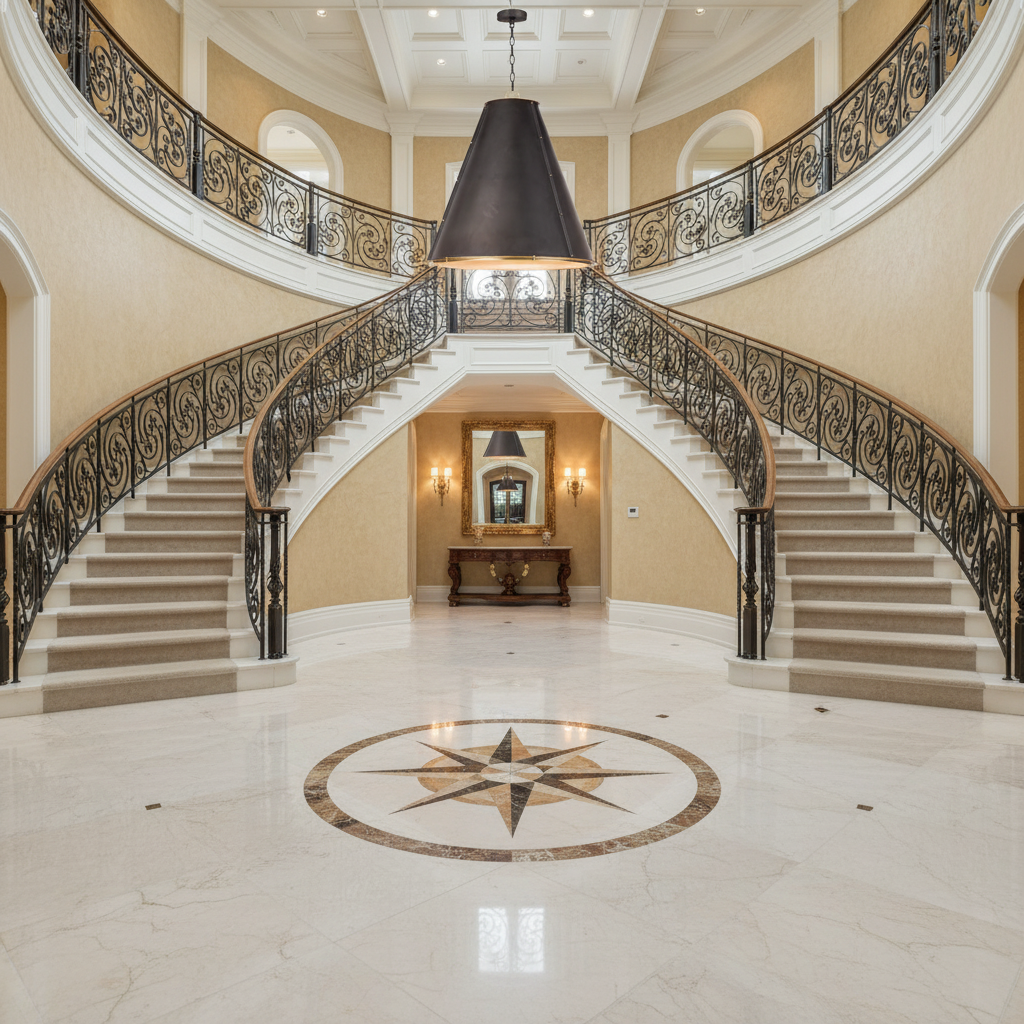 Luster Gaze Aura Cone 3-Light Chandelier - grand American foyer with two-story ceiling