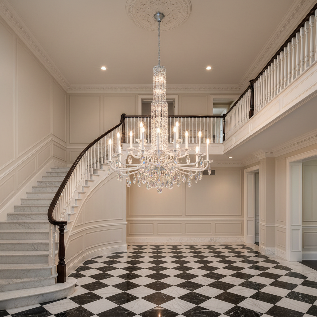 Luster Gaze Siena Crystal Chandelier 41" - grand American estate foyer
