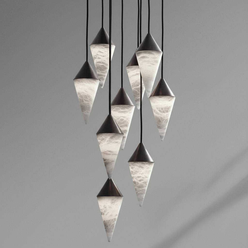 Luster Gaze Alabaster Bloom Chandelier - Background Shot