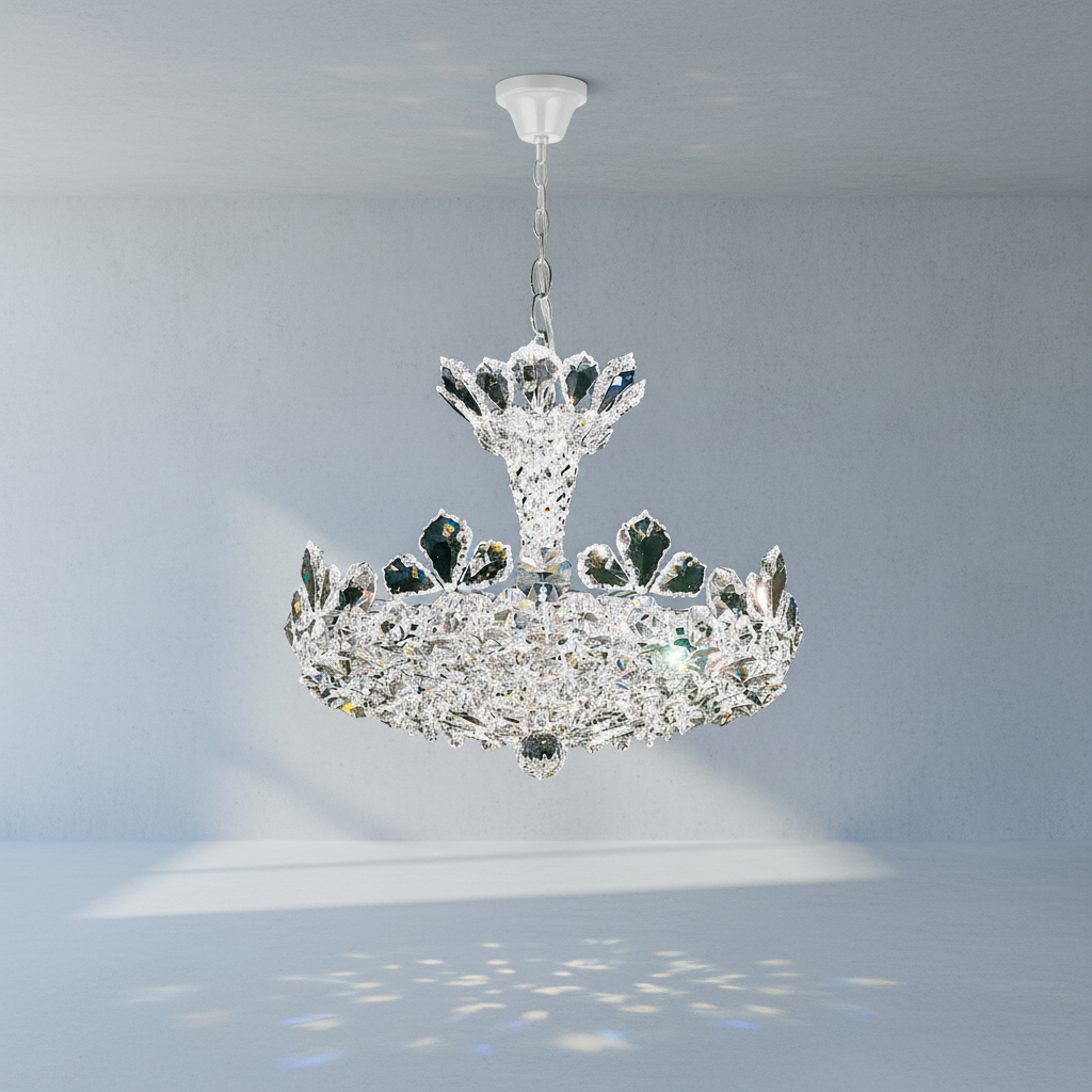 Luster Gaze Radiant Heirloom Crystal Chandelier 16" - Background Shot