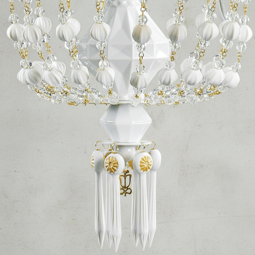 Luster Gaze Regal Bloom 6-Light Porcelain Chandelier - Background Shot