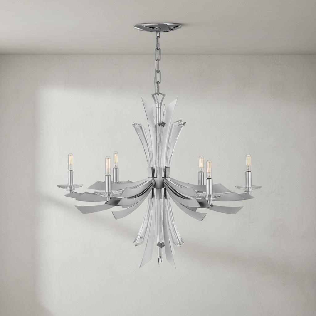 Luster Gaze Modern Aura Single-Tier Chandelier - Background Shot