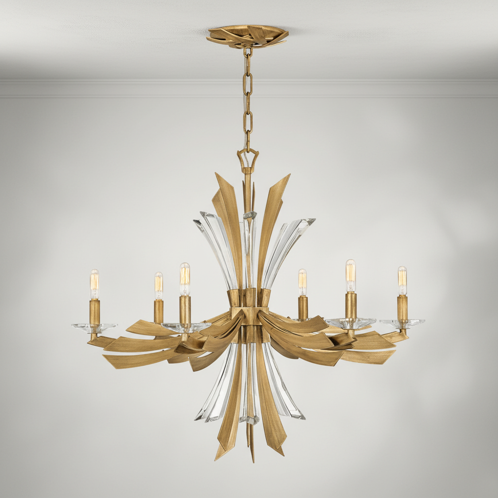 Luster Gaze Vida Medium Single-Tier Chandelier | Elegant Modern Lighting Fixture - Studio Shot