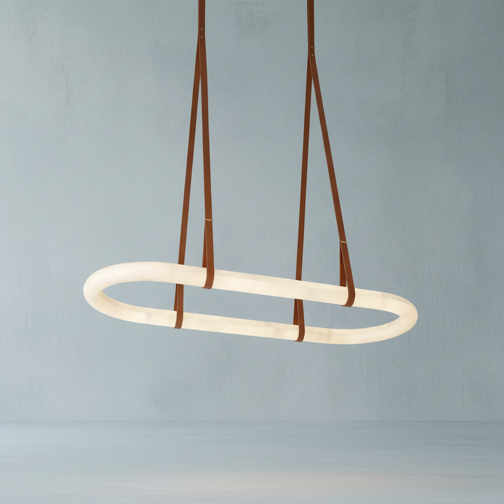 Luster Gaze Alabaster Grandeur Round Chandelier - Background Shot