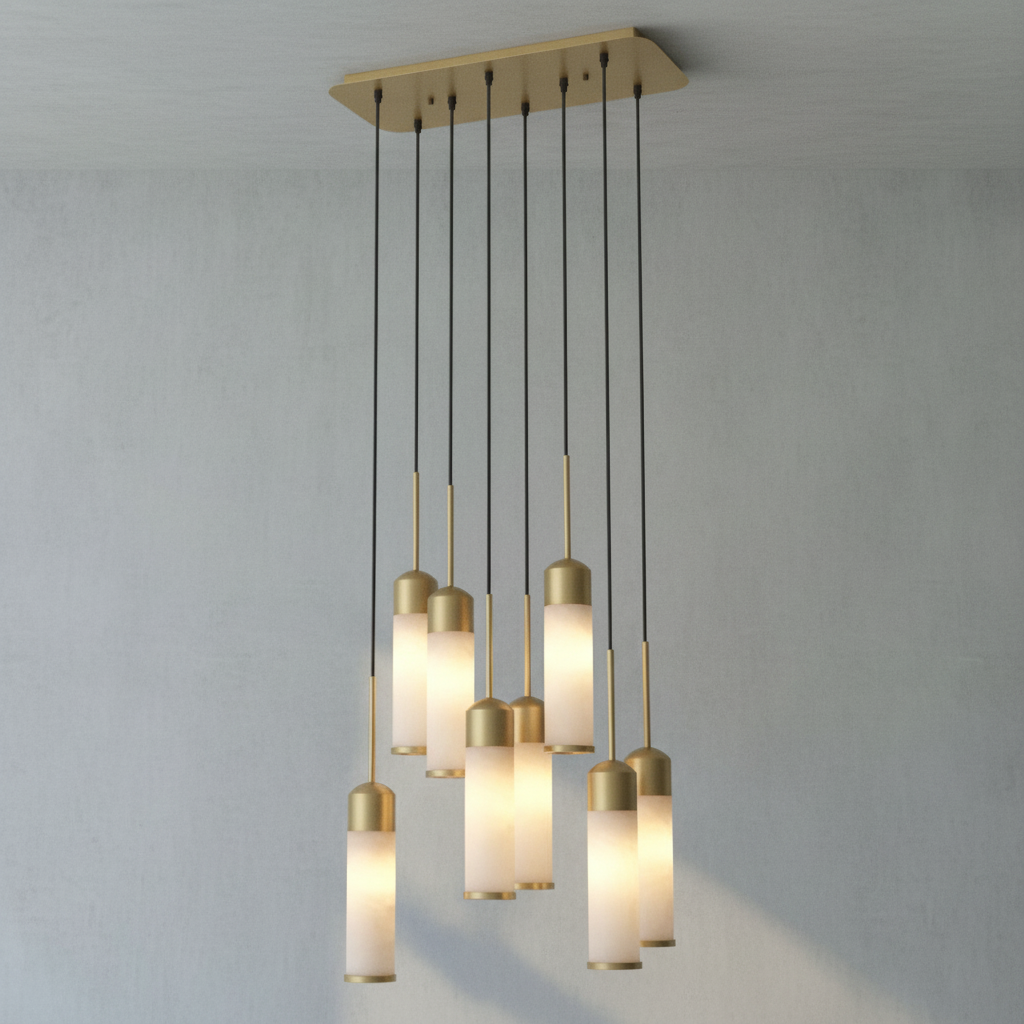 Luster Gaze Alabaster Radiance 8-Light Chandelier - Background Shot