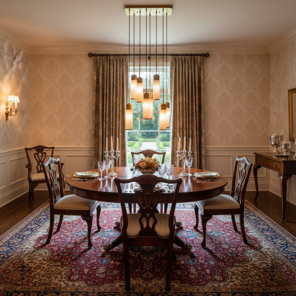 Luster Gaze Alabaster Radiance 8-Light Chandelier - formal American dining room