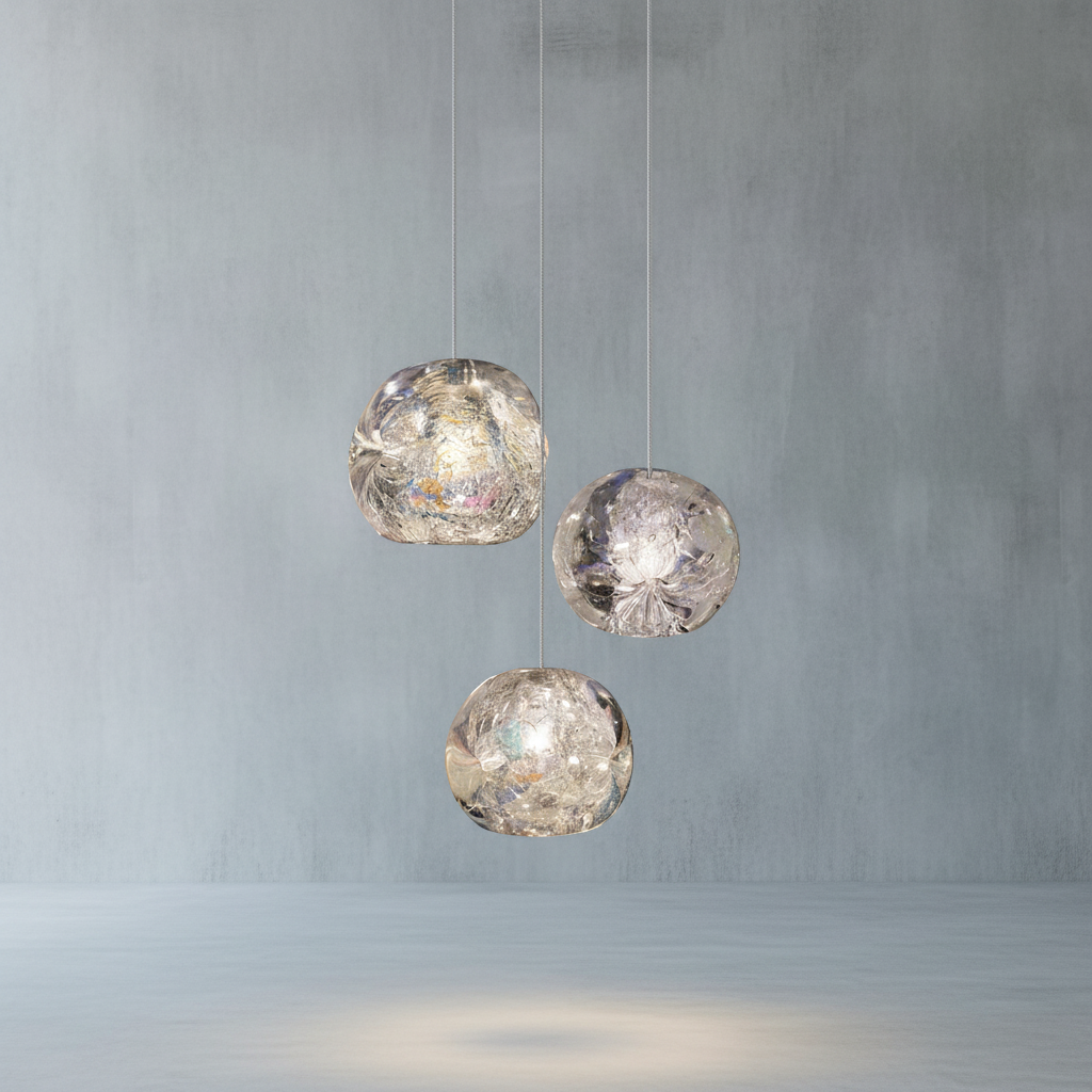 Luster Gaze Celestial Aura Round Crystal Chandelier - Background Shot