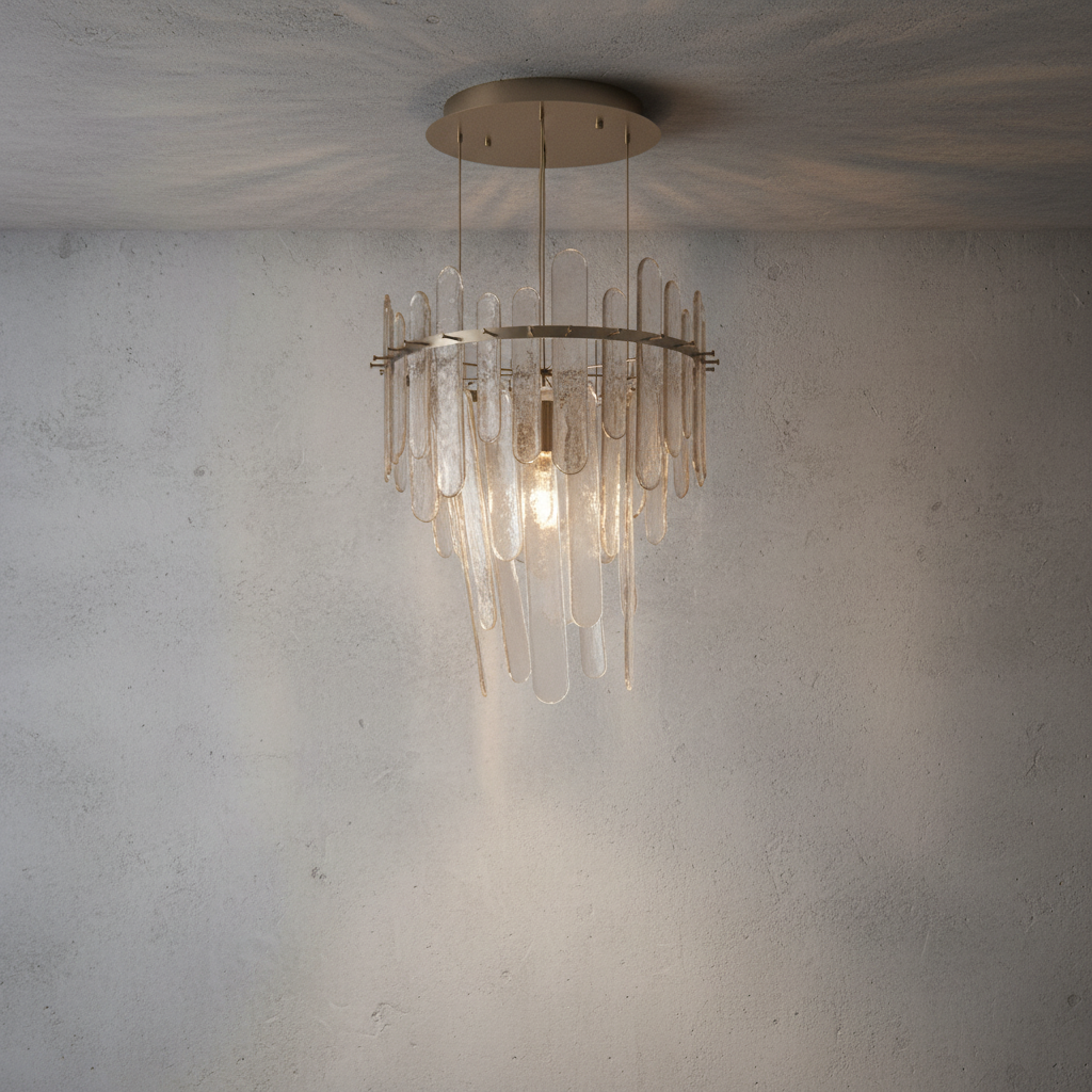 Luster Gaze Veridian Cascade 16-Light Chandelier - Background Shot